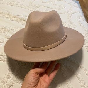 Blush nude fedora style hat